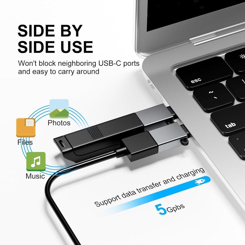 BaseNew Store USBC to USB Adapter 8 Pack,USB to USB C Adapter,USB-A Type-C Male Female OTG Adaptor,USBA USBC Adapter Set for iPhone 17 16 15,MacBook Pro,iPad,Samsung Galaxy,iMac,Grey - Image 2